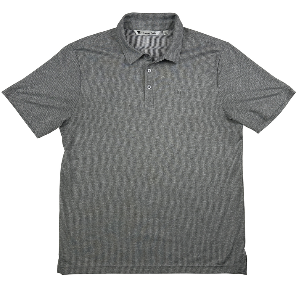 Travis Mathew Polo Shirt Mens Large Gray Performance Golf Stretch Athletic